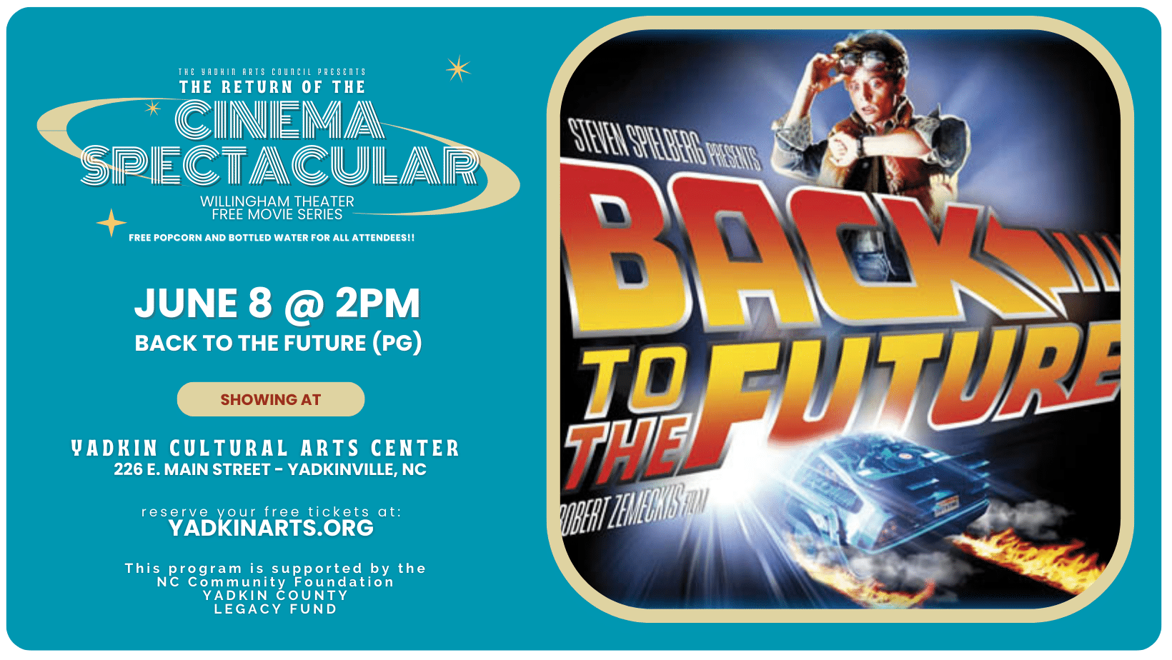 The Return of the Cinema Spectacular Free Movies Series - BACK TO THE FUTURE (PG) - June 8, 2024 @ 2pm